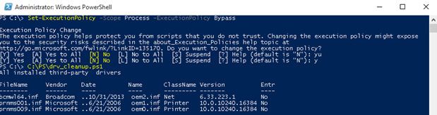 powershell uninstall driver