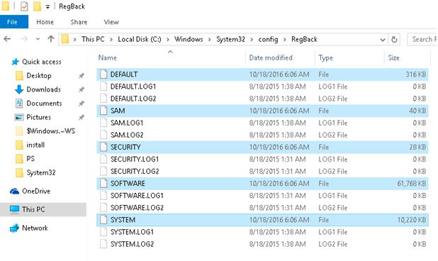 windows 10 registry backup location