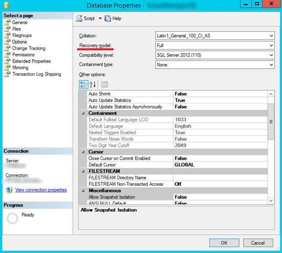 sql server truncate log