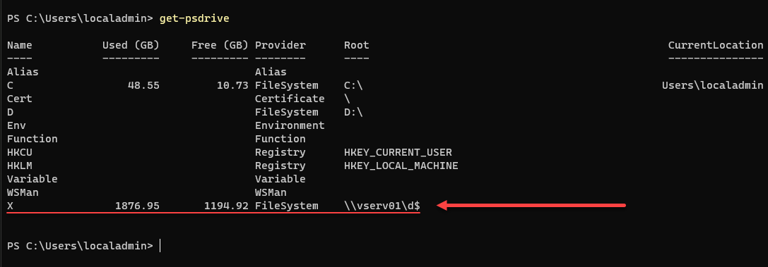 powershell new psdrive