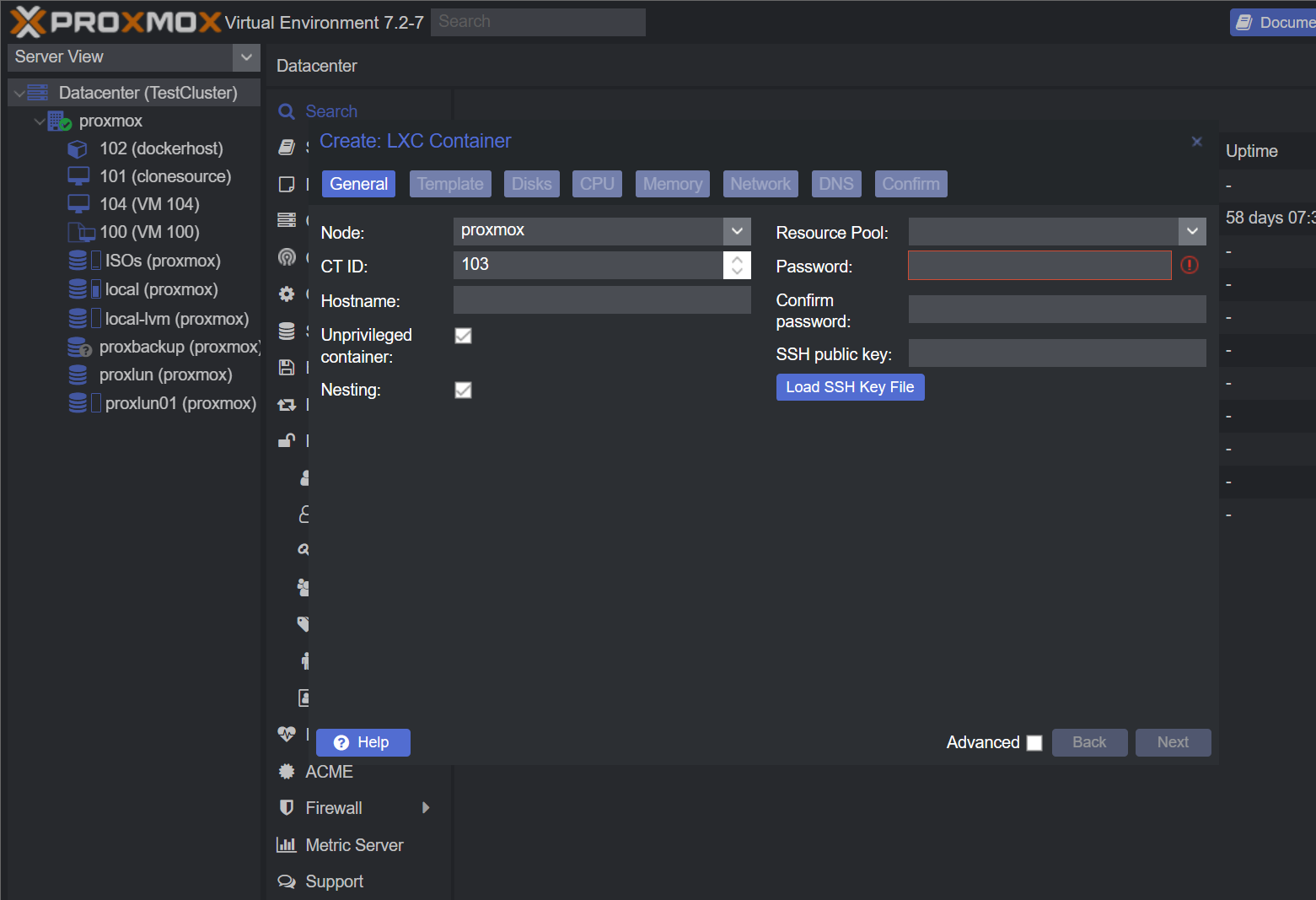 proxmox lxc kubernetes