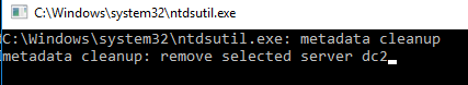 ntdsutil metadata cleanup