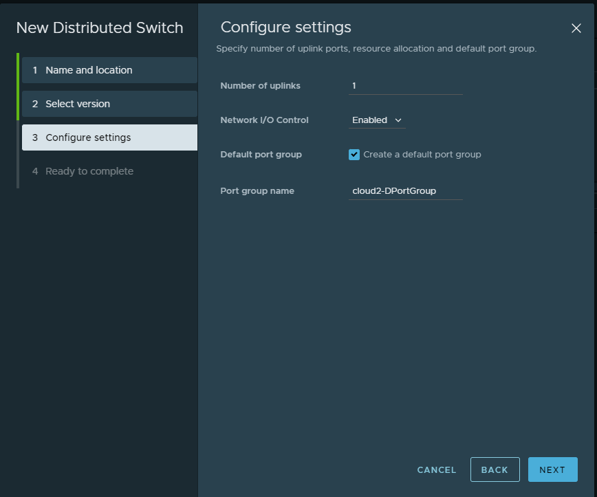 esxi distributed switch