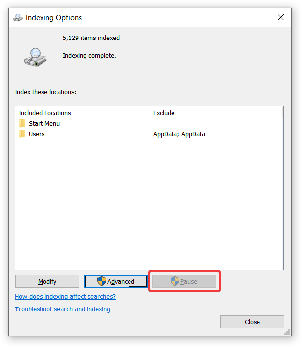 search filter host high cpu