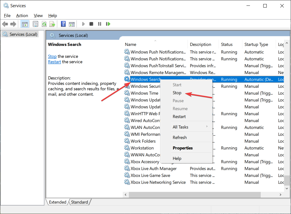 windows search filter host high cpu