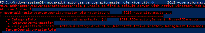 unable to find a default server with active directory web services running.