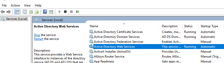 warning: error initializing default drive: 'unable to find a default server with active directory web services running.'.