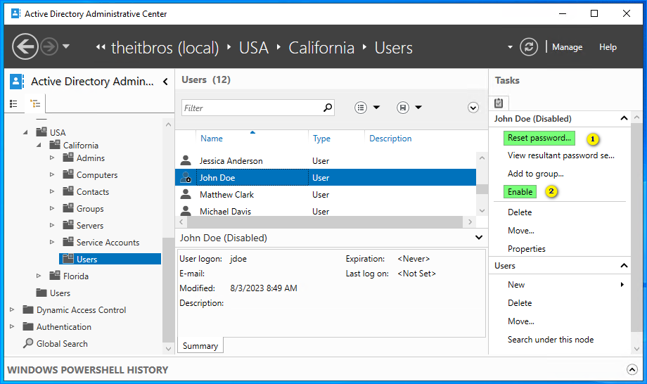 restore deleted user active directory