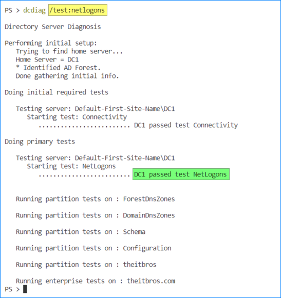 domain controller health check