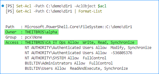 get-acl powershell