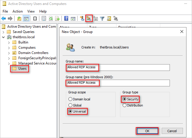 add domain user to remote desktop group