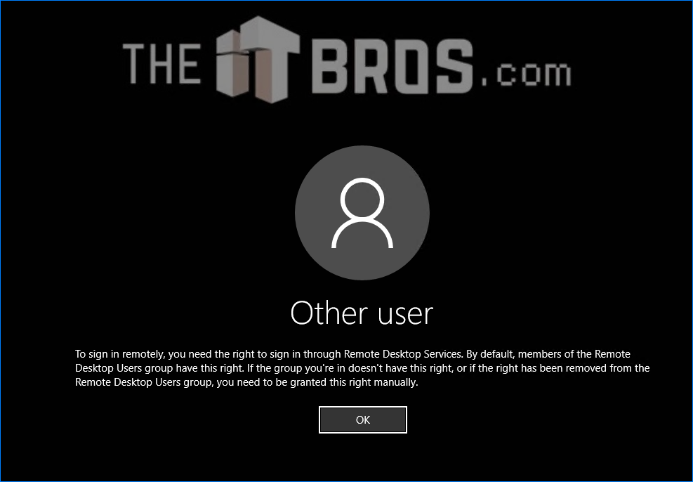 to sign in remotely you need the right to sign in through remote desktop services