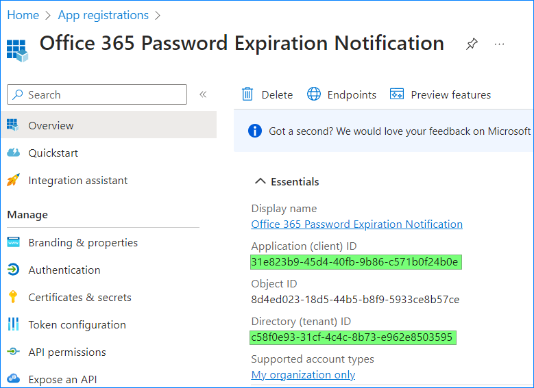 office 365 password expiration notification email