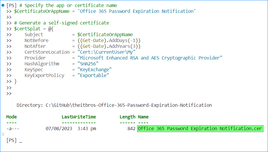 office 365 password expiry notification