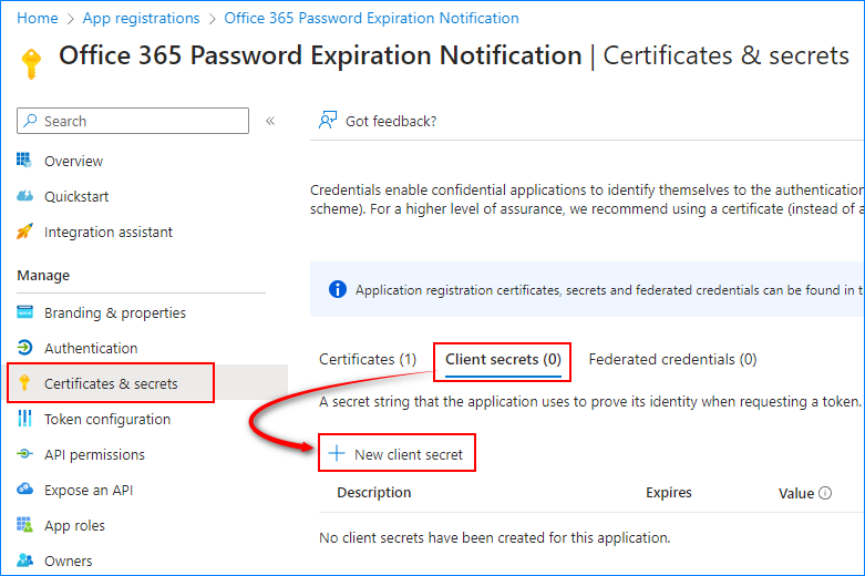 office 365 password reminder email