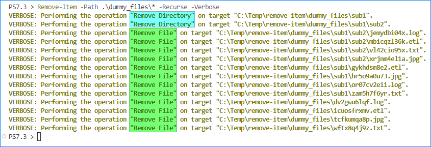 powershell force delete folder