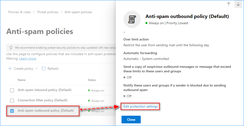 exchange online allow external forwarding