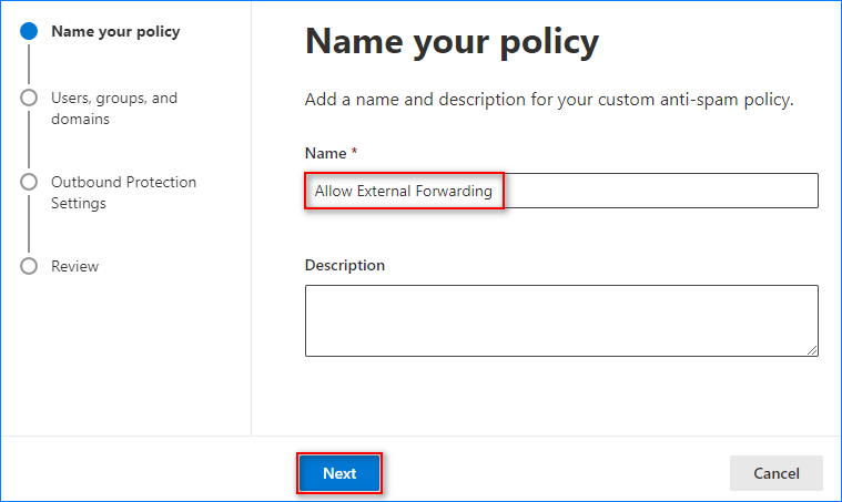 365 enable external forwarding