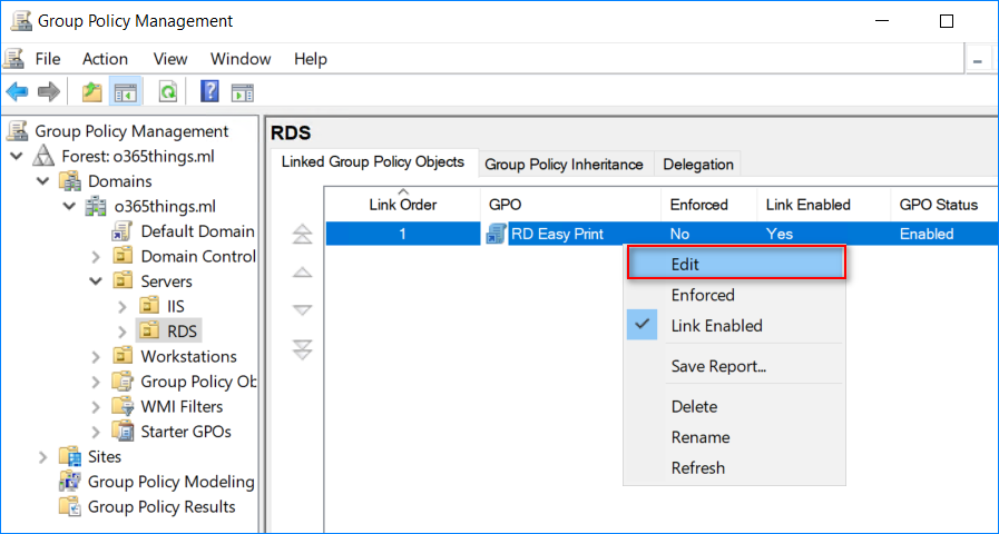 disable remote desktop easy print