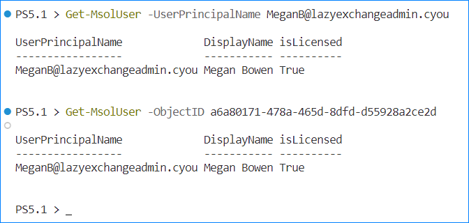 powershell get-msoluser