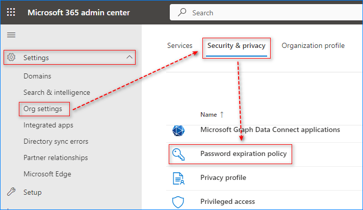 o365 password policy