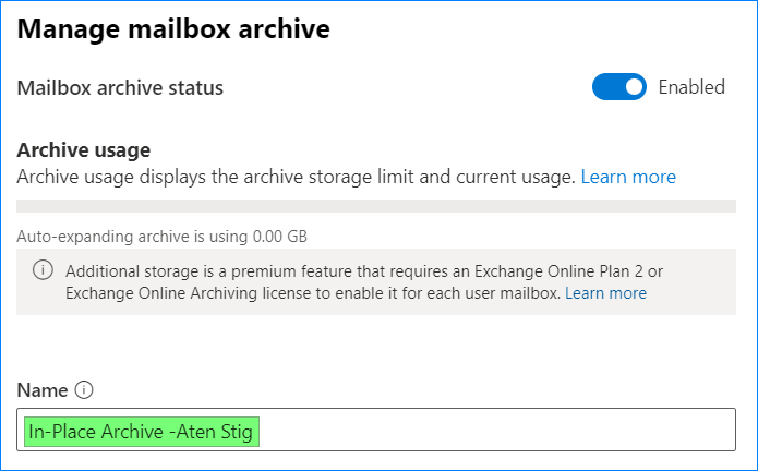 o365 archive policy