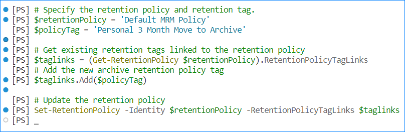 office 365 exchange archive policy