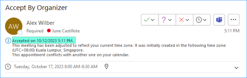 shared calendar auto accept meetings