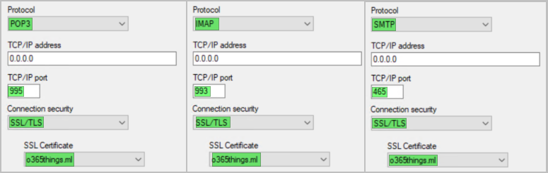 h mail server configuration