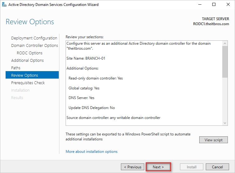 create read only domain controller