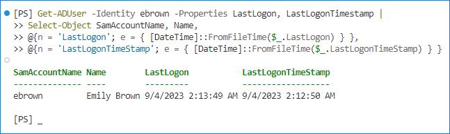 powershell last logon user on computer