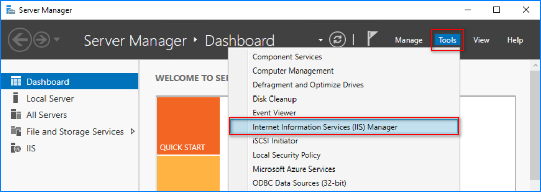 enable iis logging windows server 2016