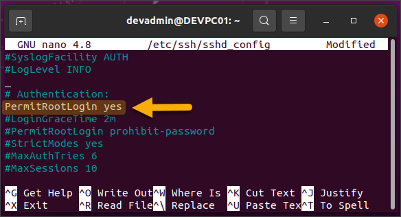 enable root ssh on ubuntu