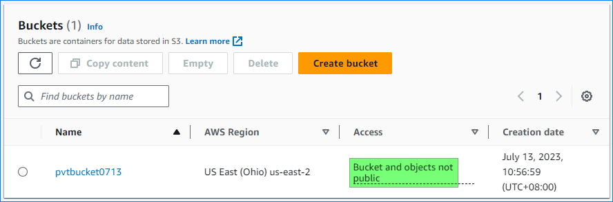 aws cli create bucket