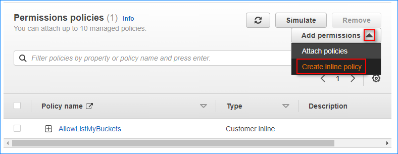 Inline S3 Bucket Policy with Read and Write Permissions