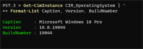 powershell osversion