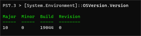 powershell get operating system version
