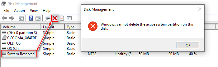 how to delete system reserved partition