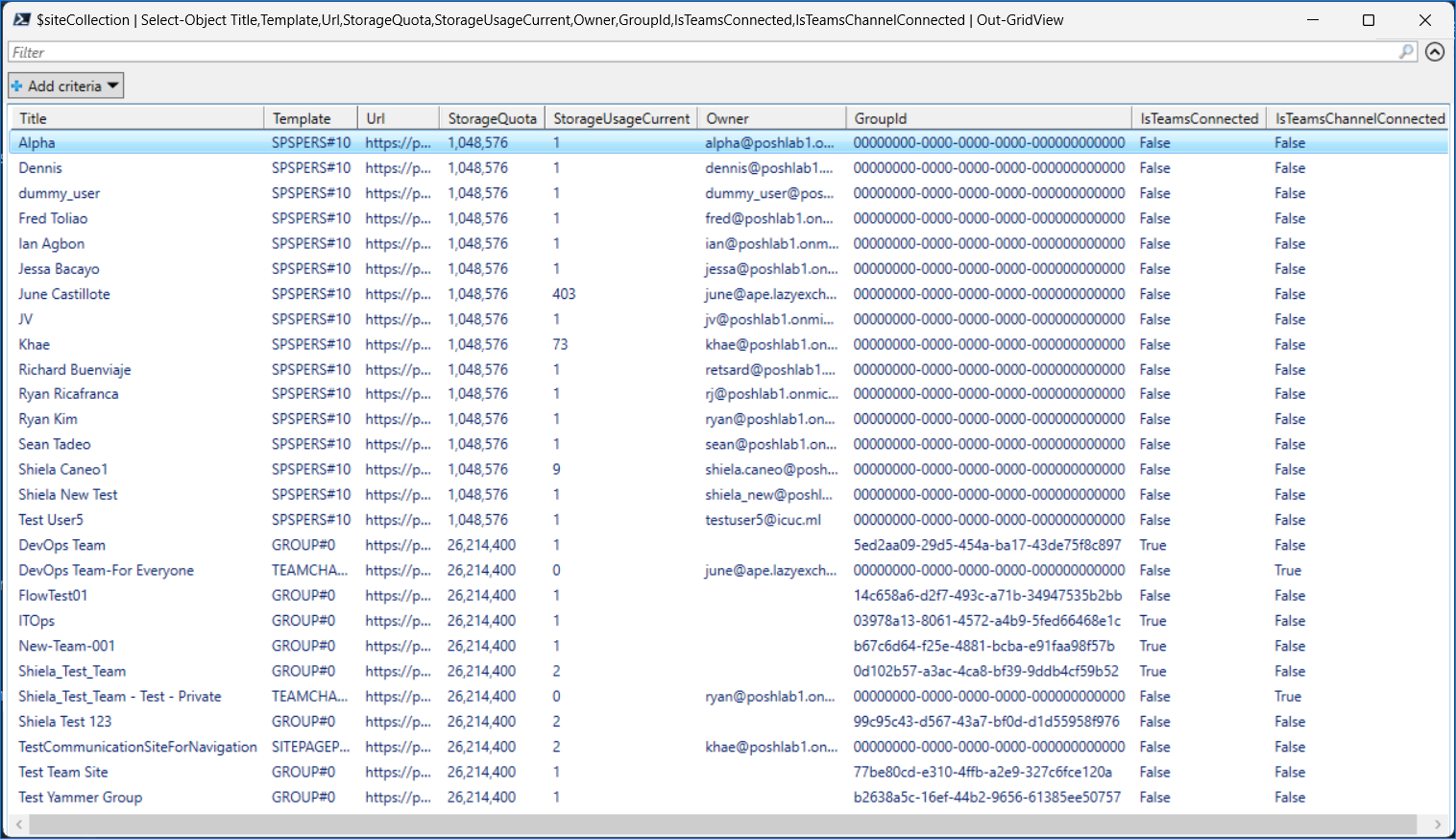 sharepoint site storage metrics