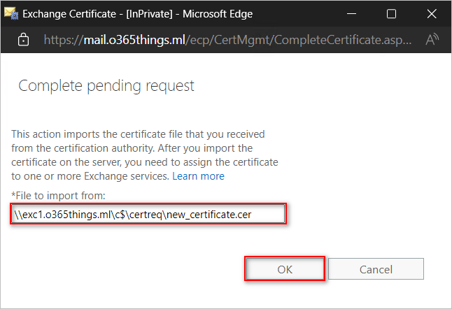 exchange renew ssl certificate