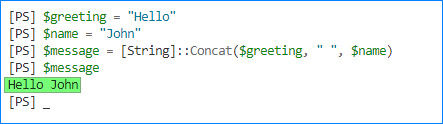 powershell concatenate string