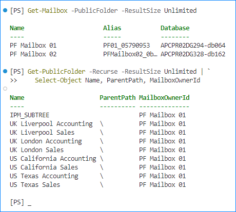 powershell export public folder to pst