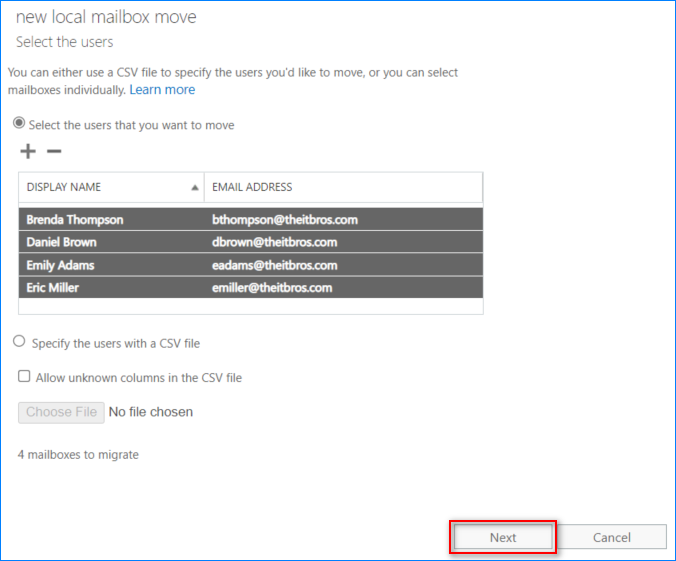 move mailbox to another database powershell