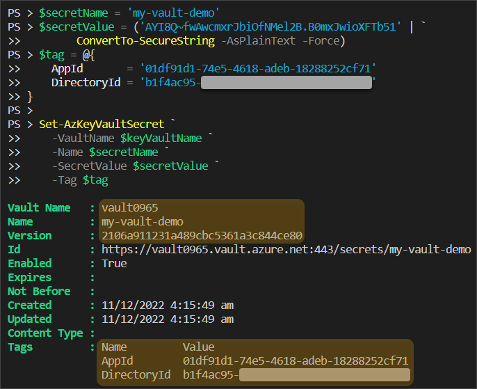 retrieve secret from azure key vault powershell