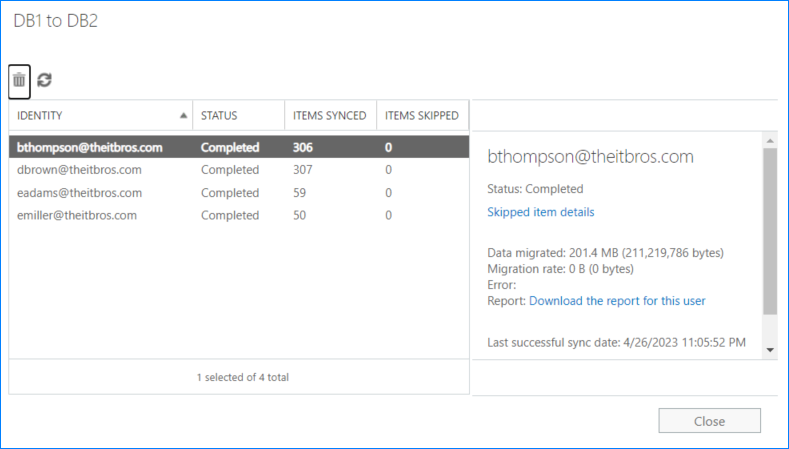 move mailbox to another database exchange online