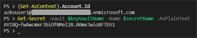 powershell get value from azure key vault