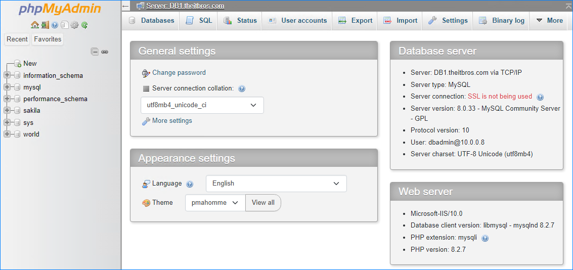 localhost phpadmin