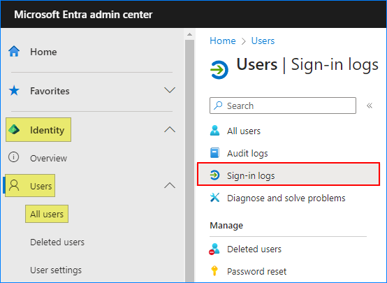 Microsoft Entra admin center