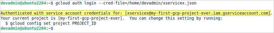 gcloud service account authentication