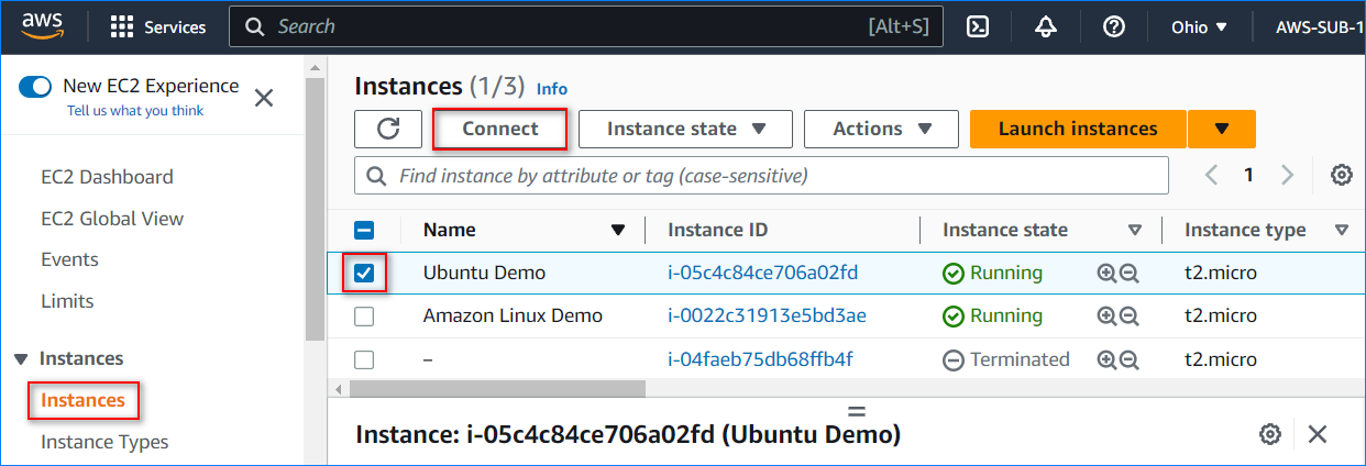 ssh into aws instance